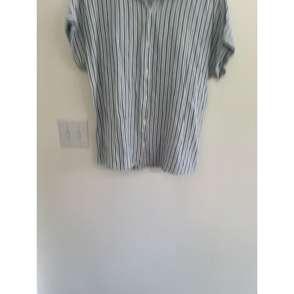 Marine Layer Striped Button Down Blouse Womens Large Nautical Casual Beach Linen - Picture 3 of 10